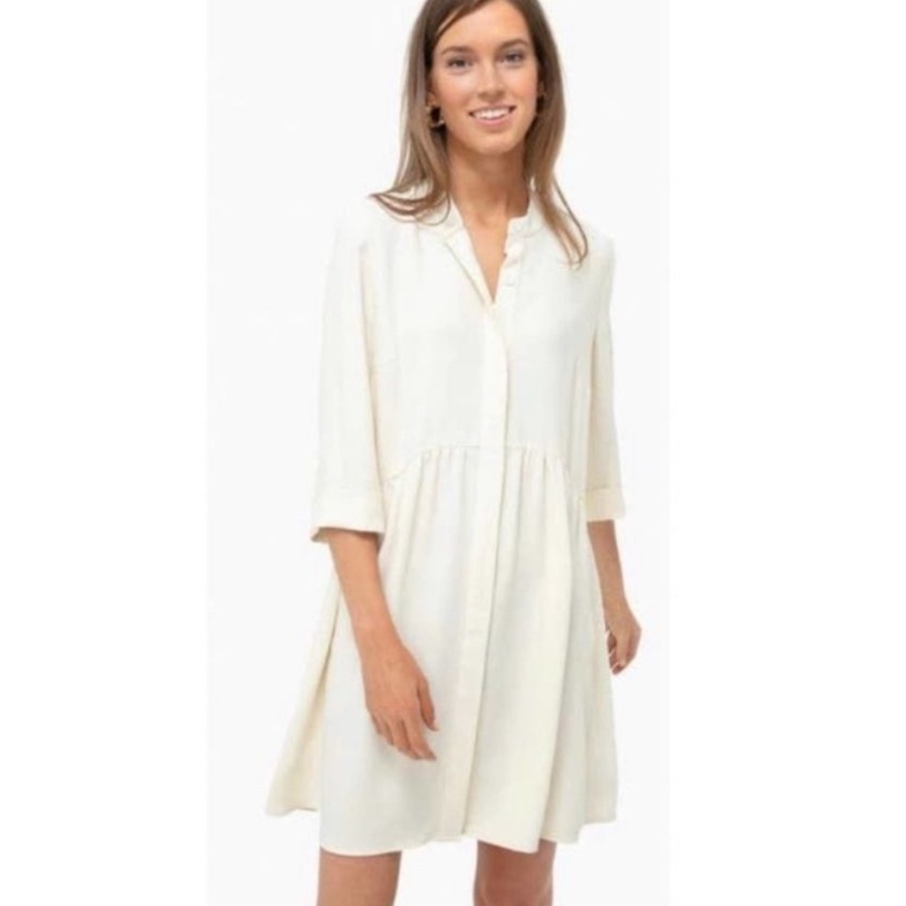 Tuckernuck Crepe Royal Shirtdress- ivory